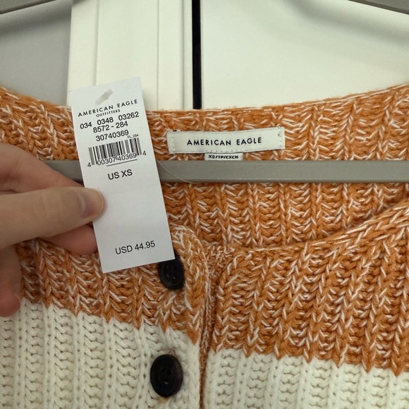 American Eagle Striped Crop Sweatshirt - Picture 5 of 5